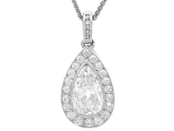 2.2 carat Pear Cut Diamond Pendant for Sale