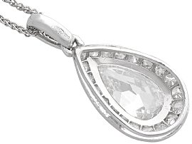 2.2 carat Pear Cut Diamond Pendant reverse 