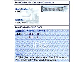 Old Cut Antique Diamond Bracelet grading card