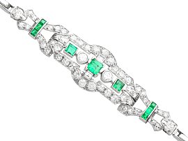 Diamond and Emerald Bracelet White Gold