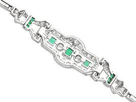 Diamond and Emerald Bracelet White Gold reverse 