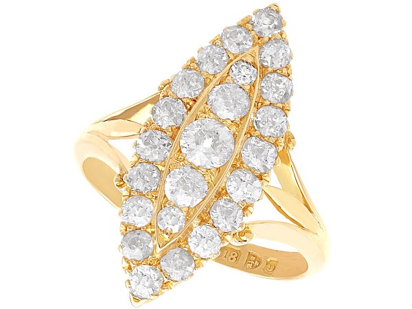 Marquise Shape Cluster Ring in Gold for Sale
