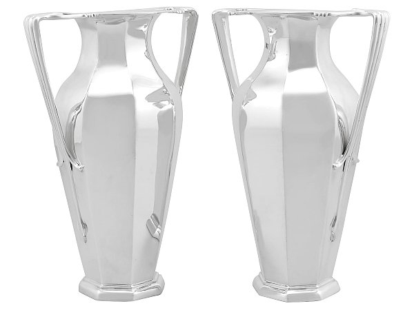 Art Nouveau Vases in Sterling Silver