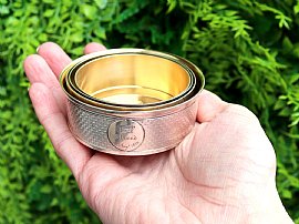 Victorian Silver Collapsible Beaker outside 