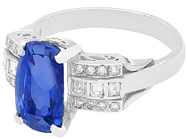 Blue Sapphire Cocktail Ring with Diamonds