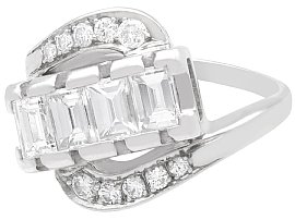 Emerald Cut Diamond Twist Ring