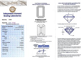 Emerald Cut Diamond Twist Ring Certificate 