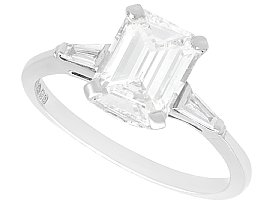 1.85ct Emerald Cut Diamond and Platinum Solitaire Ring