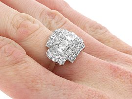 Art Deco Diamond Dress Ring Platinum wearing