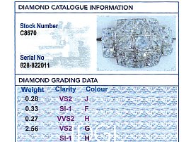 Art Deco Diamond Dress Ring Platinum grading card