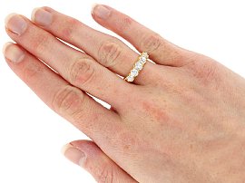 Wearing Edwardian Five Stone Diamond Ring
