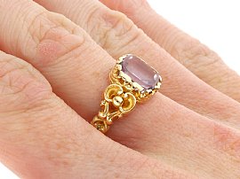 Amethyst Ring on the Hand
