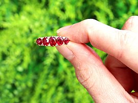 Edwardian Five Stone Ruby Ring Gold for Sale