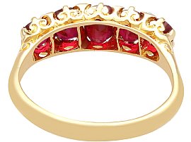 Edwardian Five Stone Ruby Ring Gold 