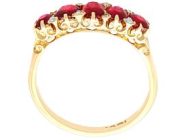 Antique 5 Stone Ruby Ring