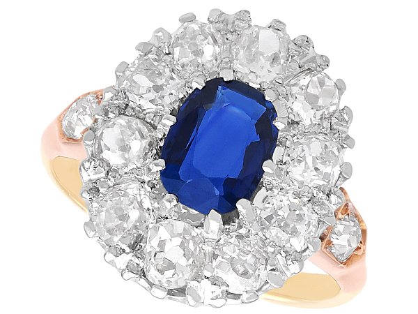 1920s Sapphire Cluster Ring in Gold for Sale