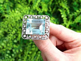 Diamond and Aquamarine Brooch