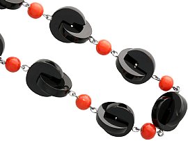 Onyx and Coral Necklace 