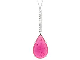 22.71ct Pink Tourmaline Diamond Pendant Necklace in Platinum