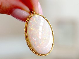 Gold Opal Pendant Necklace