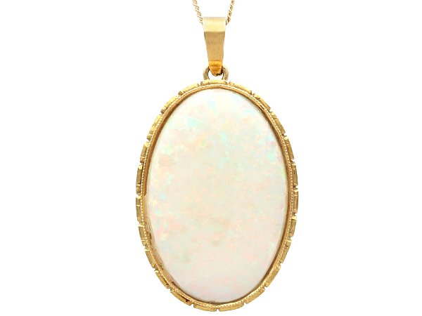 Gold Opal Pendant Necklace