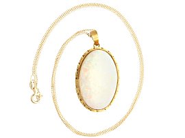Gold Opal Pendant Necklace