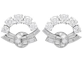 6.18ct Round and Baguette Cut Diamond and Earrings