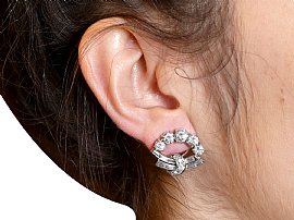 Platinum Earrings wearing