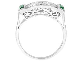 Diamond Ring with Synthetic Emeralds 