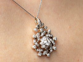 Diamond Pendant Necklace Brooch and Hair Clip for Sale