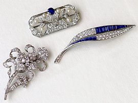 Sapphire and Diamond Leaf Brooch