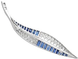 Sapphire and Diamond Leaf Brooch reverse