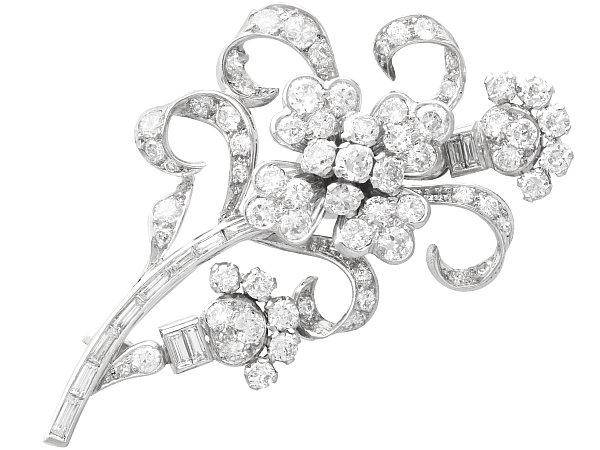 Diamond Floral Bouquet Brooch UK for Sale