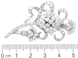 Diamond Floral Bouquet Brooch size