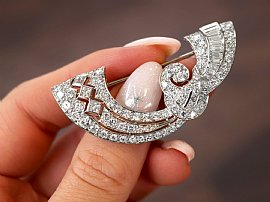 Platinum Diamond Brooch Antique for Sale