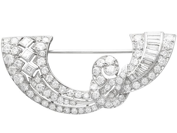 Platinum Diamond Brooch Antique for Sale