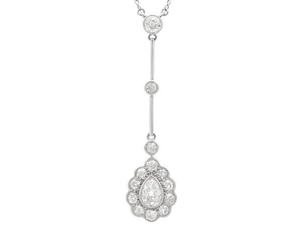 Edwardian Diamond Drop Necklace for Sale