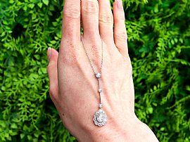 Edwardian Diamond Drop Necklace for Sale