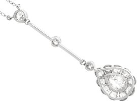 Edwardian Diamond Drop Necklace reverse