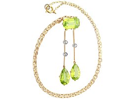 Antique Peridot Necklace in Gold 