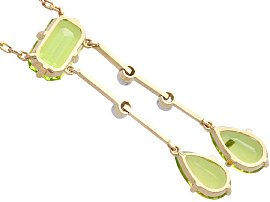 Antique Peridot Necklace in Gold reverse