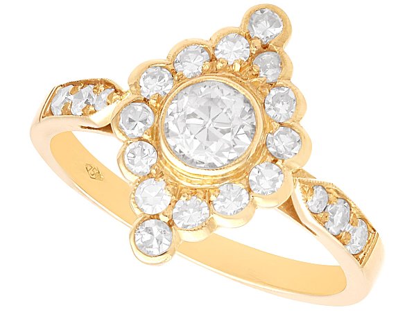 Gold Marquise Shape Cluster Diamond Ring