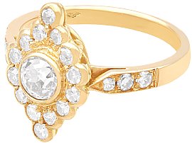 Gold Marquise Shape Cluster Diamond Ring