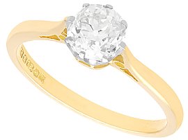 0.80ct Diamond and 18ct Yellow Gold Solitaire Ring 