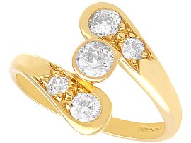 0.74ct Five Stone Diamond Twist Ring in 18ct Yellow Gold