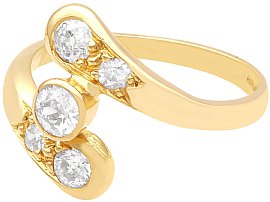 Diamond Twist Ring Yellow Gold