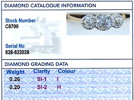 Yellow Gold Diamond Ring with Platinum Setting grading card