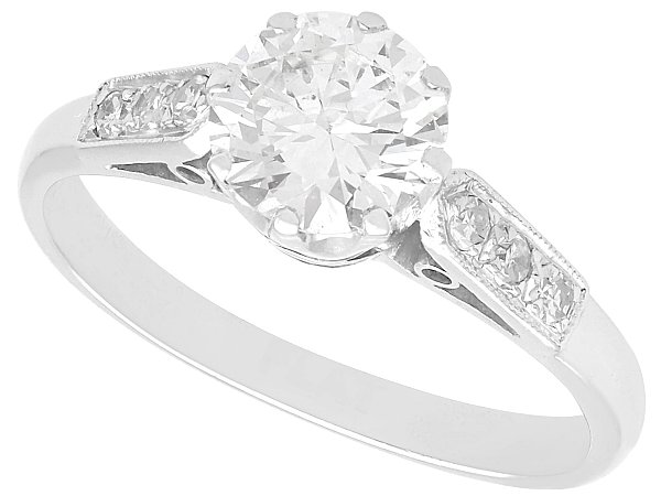 1 Carat Round Brilliant Cut Diamond Ring for Sale