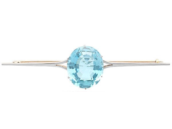 Aquamarine Bar Brooch for Sale