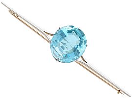 Aquamarine Bar Brooch for Sale